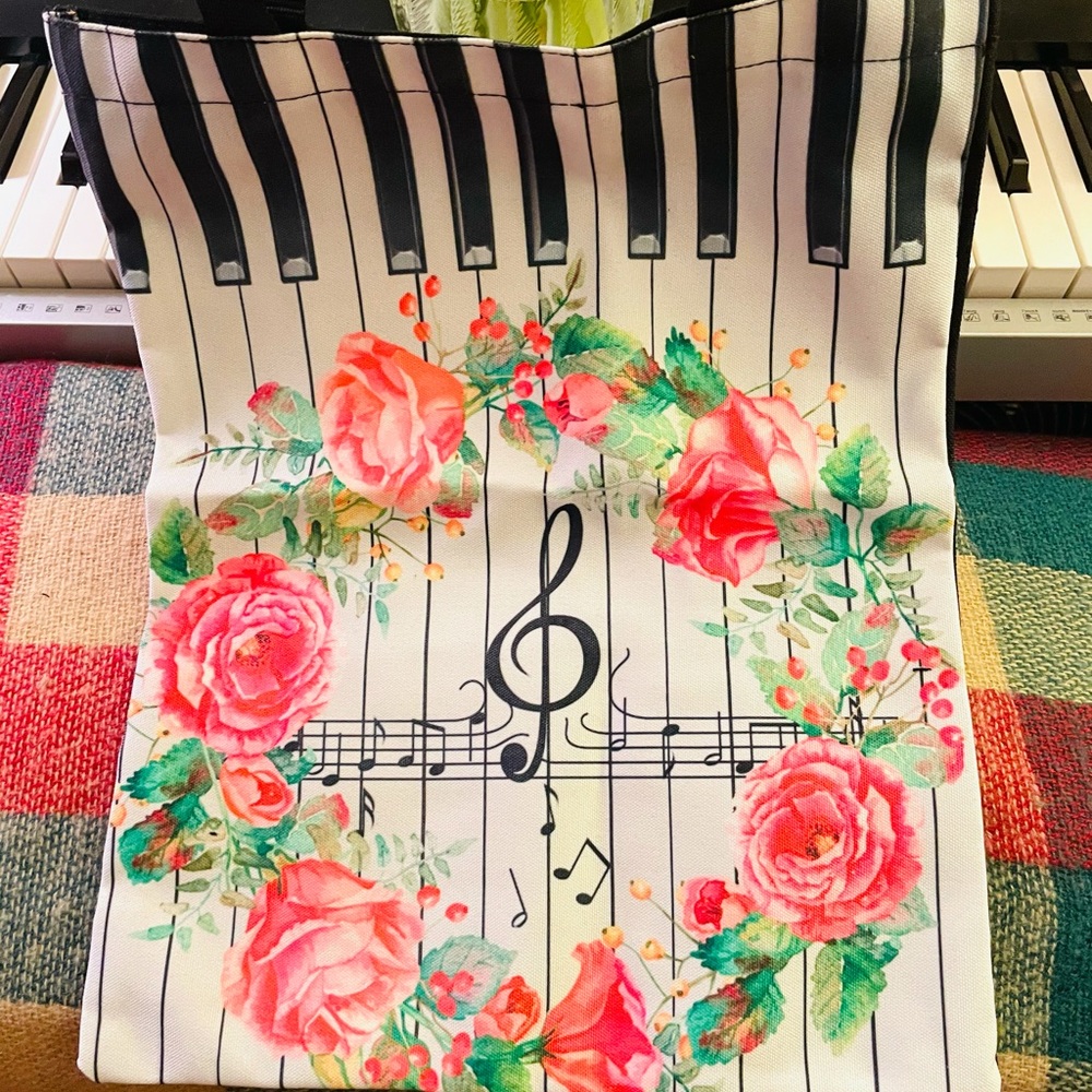 NEW Cotton Casual Music Tote Bag
